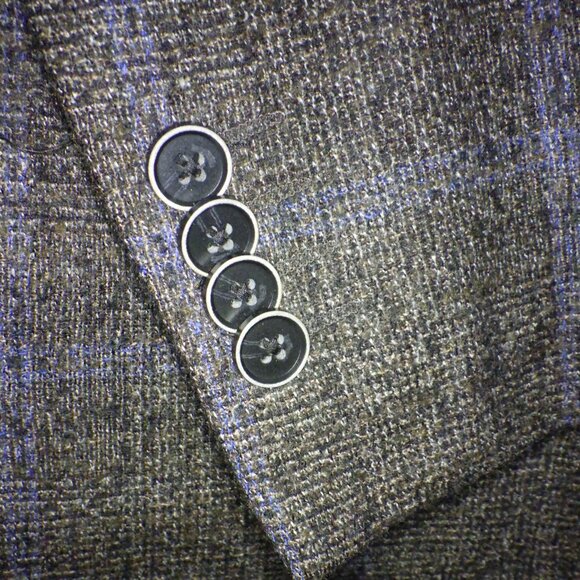 Joseph Abboud Heritage Men's Blazer Sport Coat Size 42 Regular Brown Plaid Wool - Picture 3 of 12